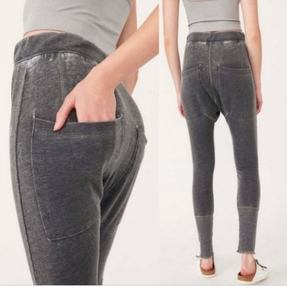 NWT! Free People Echo Harem Pant size M medium washed black Grey Lounge Dance - Picture 4 of 8